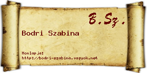 Bodri Szabina névjegykártya