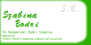 szabina bodri business card